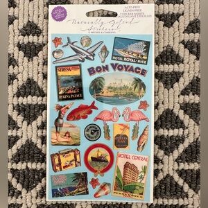 6 for $25 - New Naturally Gifted Stickers - Vintage Travel Theme
